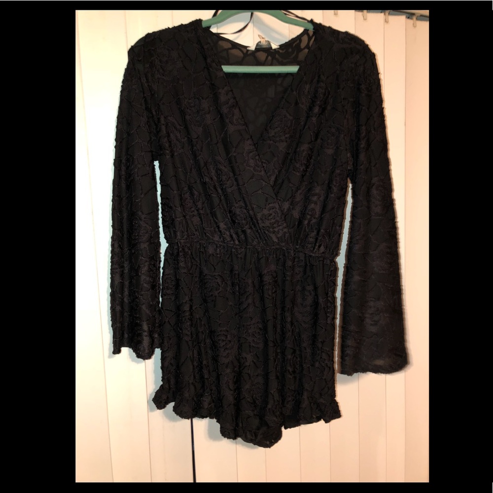 Black Romper Francescas Black Floral
